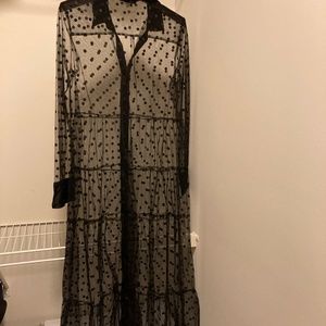 Zara Mesh Layover Dress Polkadot - Sheer